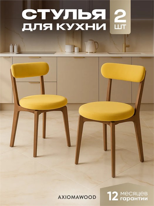 Стулья для кухни 2 шт со спинкой мягкие деревянные 3934502DC
