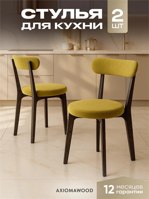 Стулья для кухни 2шт со спинкой мягкие деревянные 3934742DC