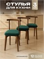 Стулья для кухни 3шт со спинкой мягкие деревянные 3934702DC